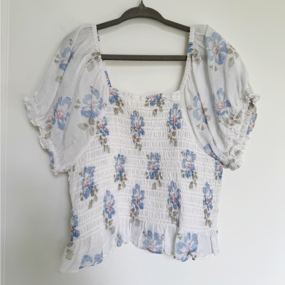 LoveShackFancy Smocked Floral Blouse